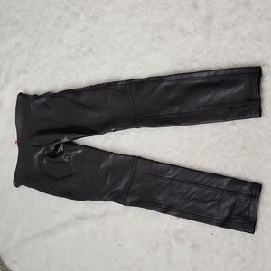 SPANX Black Faux Leather Moto Leggings